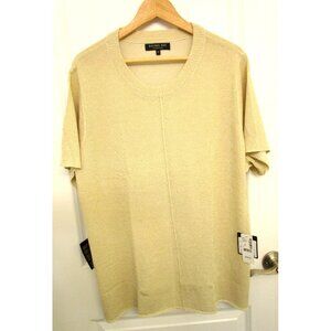 Rachel Roy Collection Plus Size Ivory Gold Combo Short Sleeve Top - Size 3X  NWT